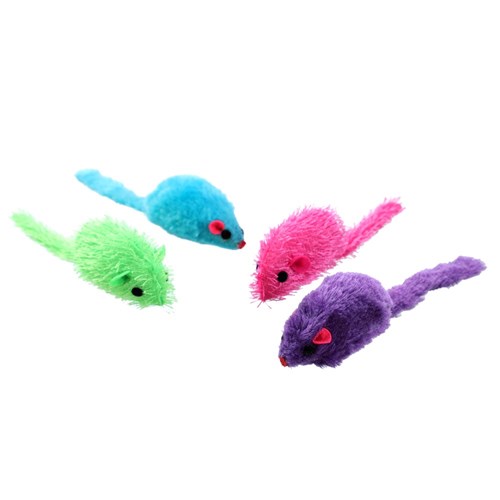 POUNCE PLUSH MICE 2PK 4 ASSTD