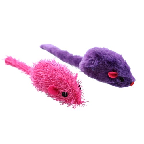 POUNCE PLUSH MICE 2PK 4 ASSTD