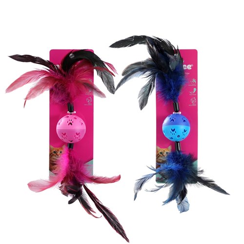 POUNCE TWIN FEATHER BALL TOY