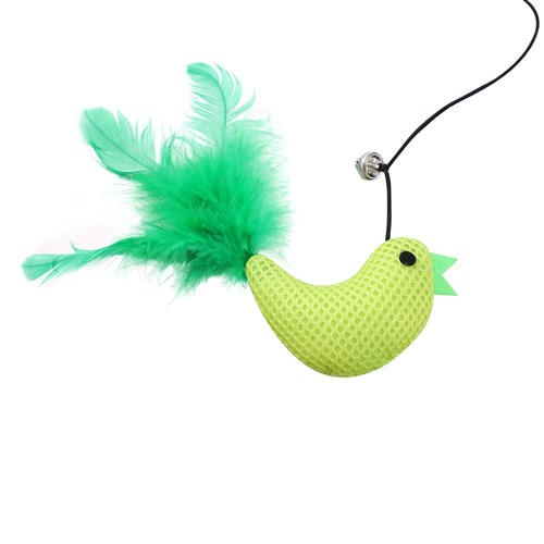 POUNCE PLUSH BIRD CAT DANGLER 2 ASSTD COLS 30CM cat toys