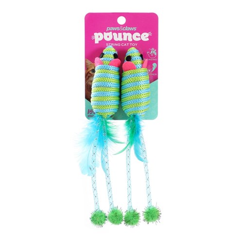 POUNCE STRING CAT TOYS 9 ASSTD
