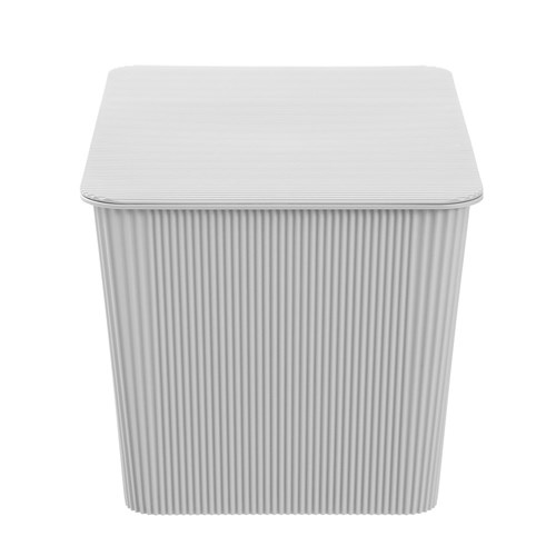 RIBBED STORAGE BASKET LIDDED