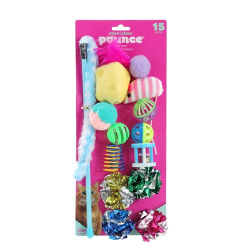 POUNCE CAT TOY VARIETY PACK 15PK cat toy
