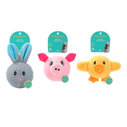 PLUSH ANIMAL SQUEAKY BALL