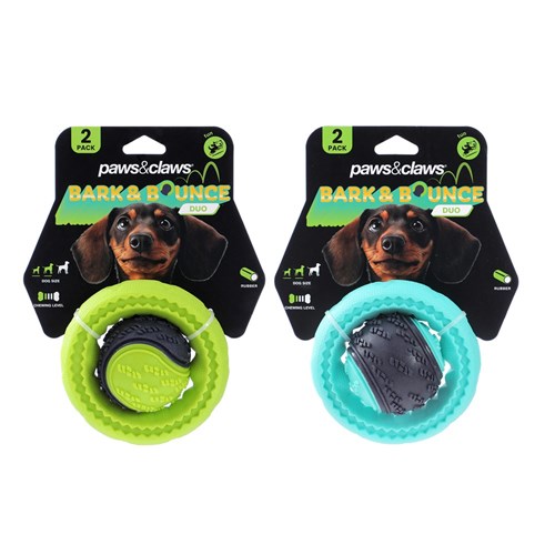 BARK & BOUNCE TPR DOG BALL 2PK