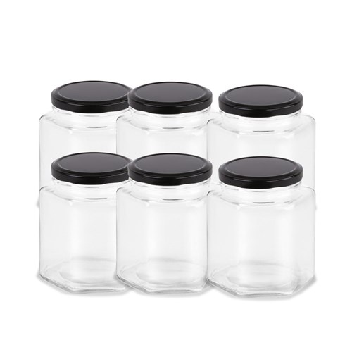 VERONA GLASS HEX JAR 6PK
