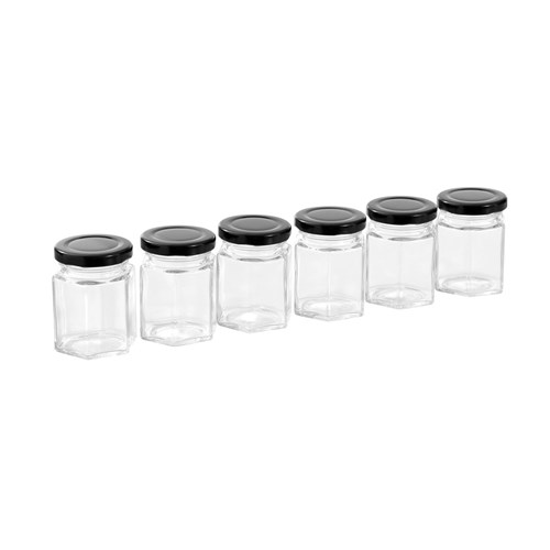 VERONA GLASS HEX JAR 6PK