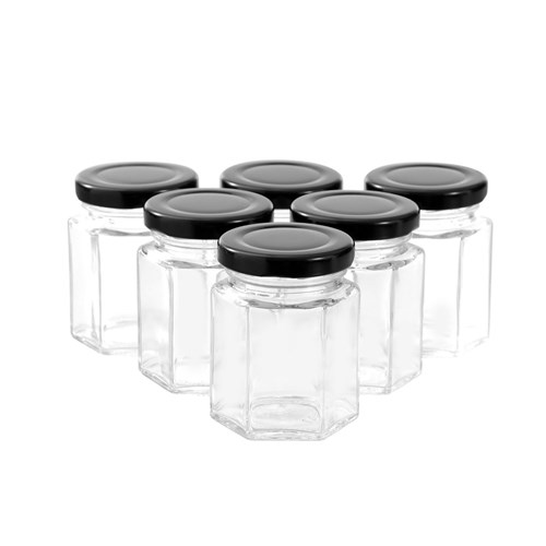 VERONA GLASS HEX JAR 6PK