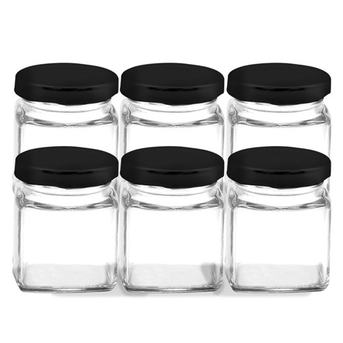 VERONA GLASS SQUARE JAR 6PK
