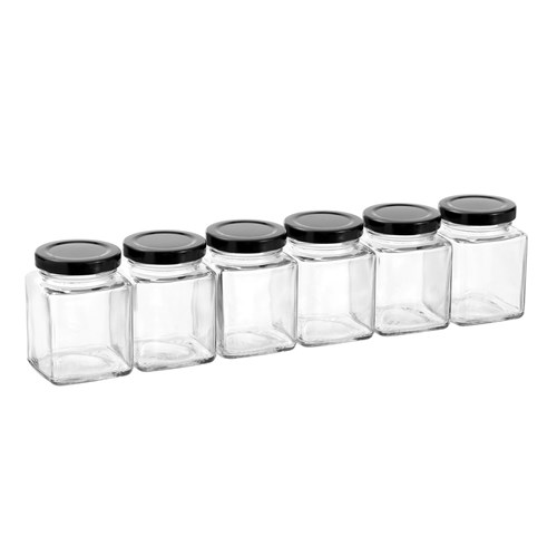 VERONA GLASS SQUARE JAR 6PK