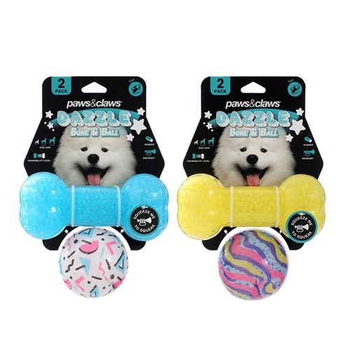 GLITTER BONE + PRNTD BALL 2PK