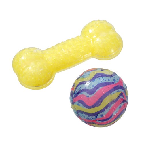 GLITTER BONE + PRNTD BALL 2PK