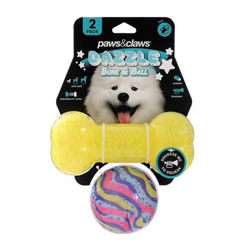 GLITTER BONE + PRNTD BALL 2PK