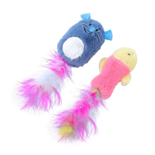 POUNCE FURRY PLUSH TOY 2PK