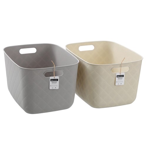 DIAMOND QUILTED BASKET L