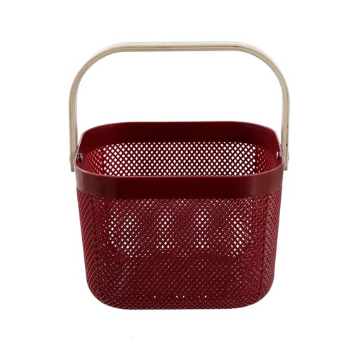 MESH PLASTIC BASKET WOOD