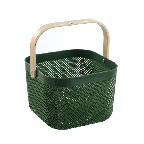 MESH PLASTIC BASKET WOOD