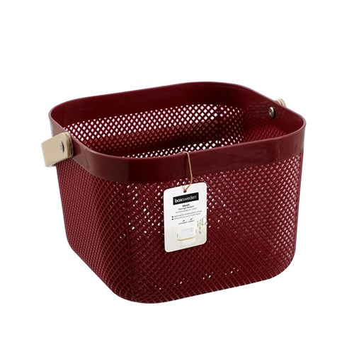 MESH PLASTIC BASKET WOOD
