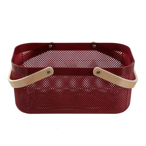 MESH PLASTIC BASKET WOOD