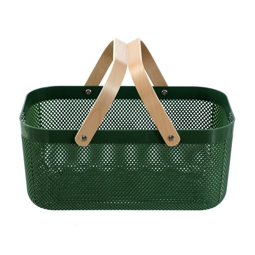 MESH PLASTIC BASKET WOOD
