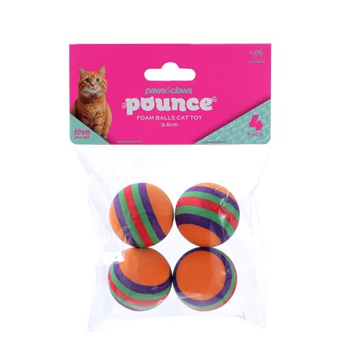POUNCE FOAM BALLS CAT TOY 4PK