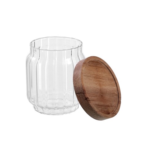 WOODEND ACACIA RIBBED GLASS