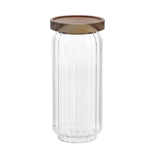 WOODEND ACACIA RIBBED GLASS