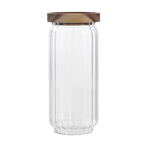 WOODEND ACACIA RIBBED GLASS