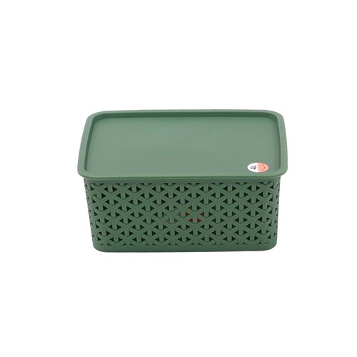 WICKER DESIGN BASKET LIDDED 4L