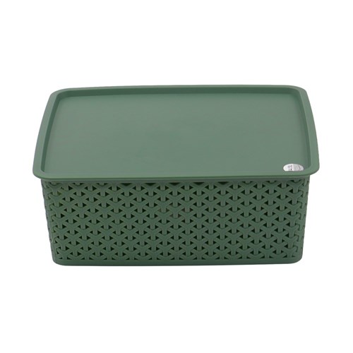 WICKER DESIGN BASKET LIDDED