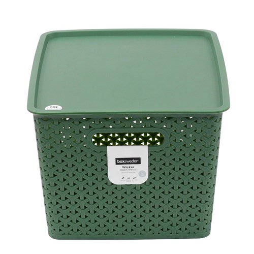 WICKER DESIGN BASKET LIDDED