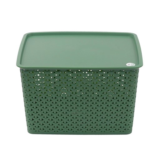 WICKER DESIGN BASKET LIDDED