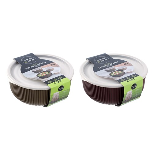 RIBBED SERVING BOWLS 4PC SET