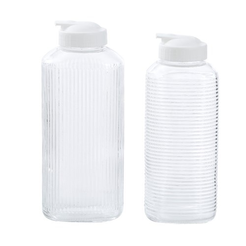 RIBBED GLASS PITCHER 1.8L