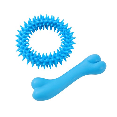 DOGGO MINI TPR BONE & RING 2PK