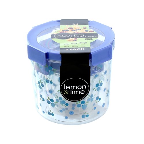FOOD CONTAINER 3 SET PRINTED
