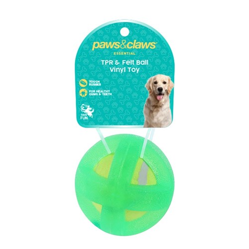 TPR & FELT BALL PET TOY