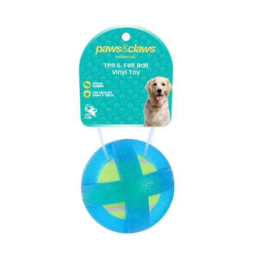 TPR & FELT BALL PET TOY