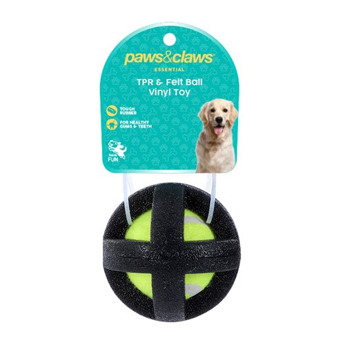 TPR & FELT BALL PET TOY