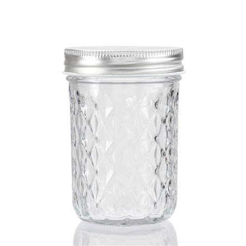QUILTED GLASS CONSERVE JAR 3PK