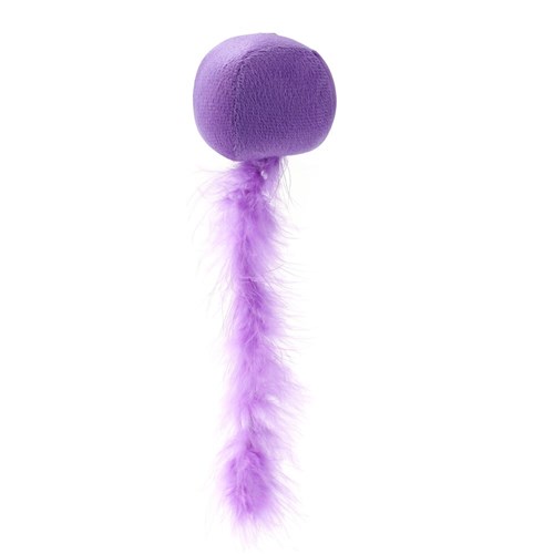 PLUSH BALL W/ FEATHER TAIL