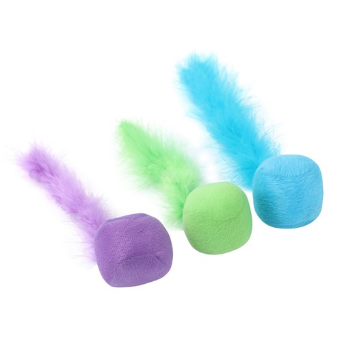 PLUSH BALL W/ FEATHER TAIL