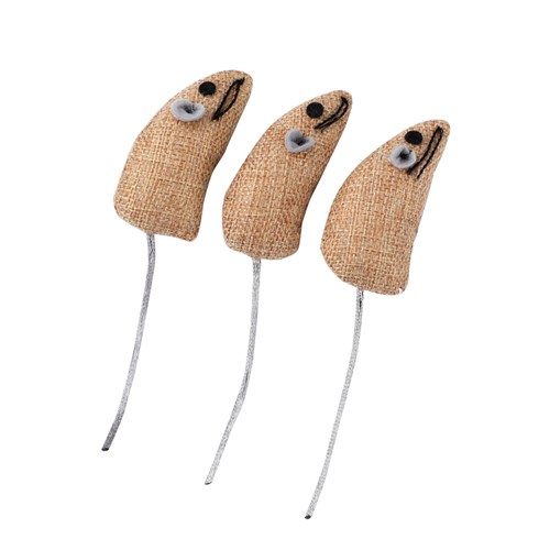 CANVAS MOUSE CAT TOY 3PK