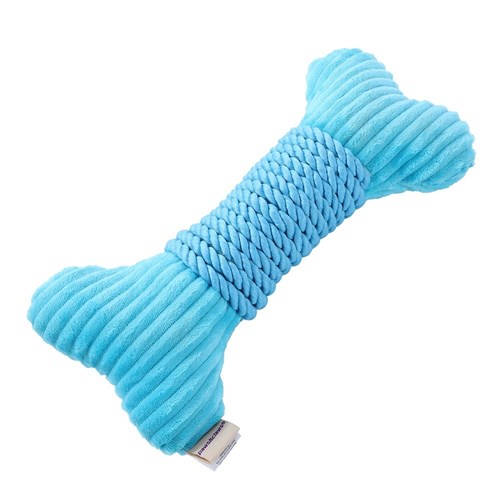 ROPED-UP PLUSH BONE AQUA